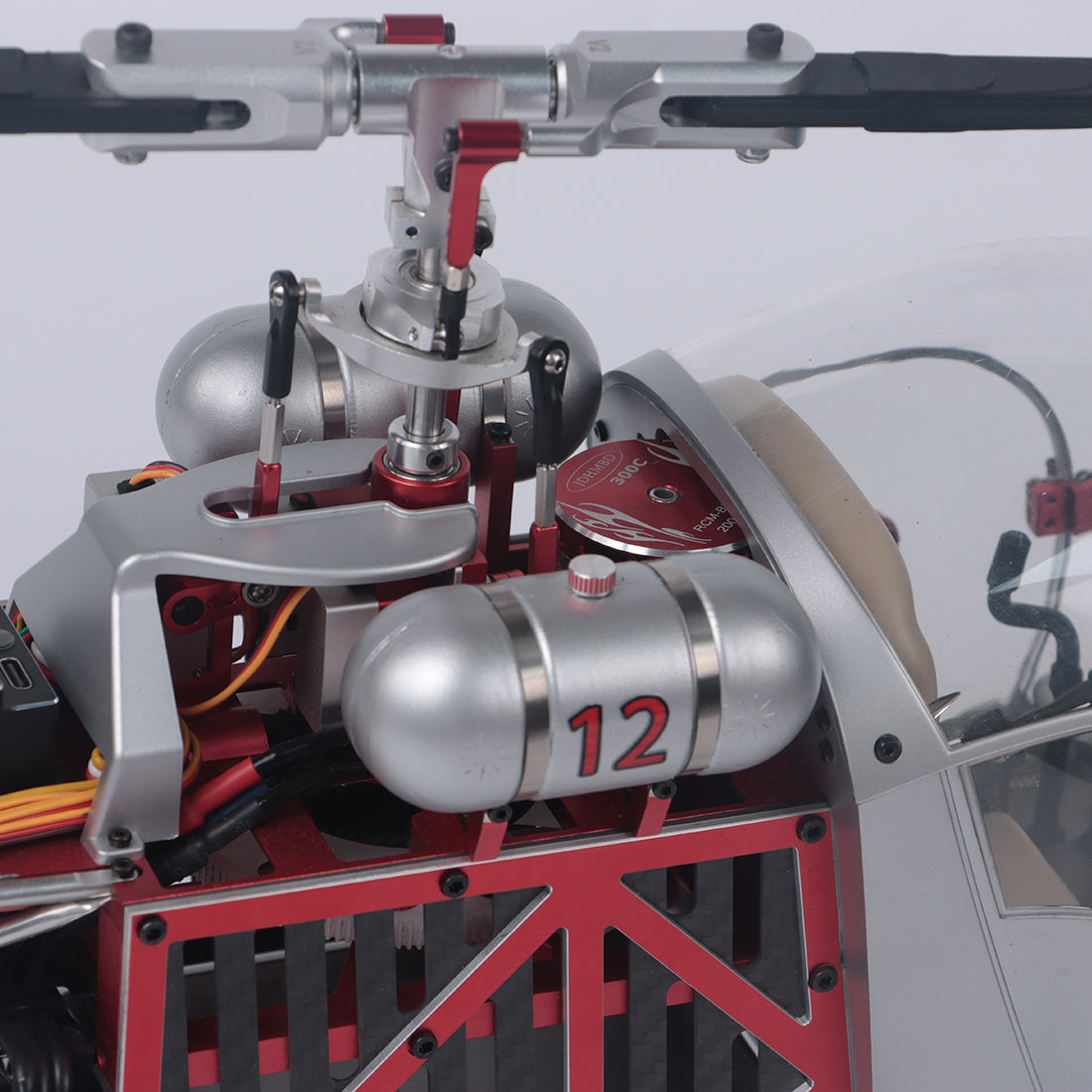 WOLFBUSH BELL-47 450 class model aircraft(Dual-Propeller Version) + 4S 4000mAh battery