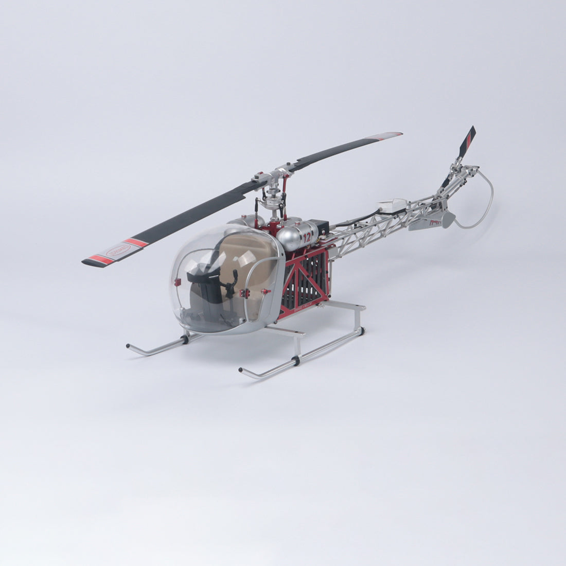 WOLFBUSH BELL-47 450 class model aircraft(Dual-Propeller Version) + 4S 4000mAh battery
