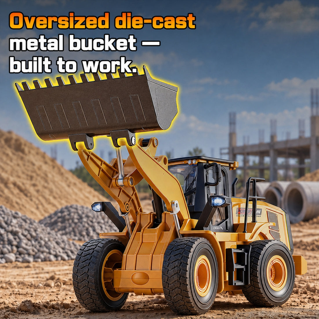 1/24 Scale RC Wheel Loader with Alloy Bucket