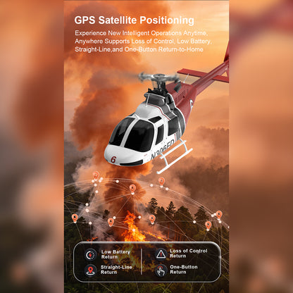 YU XIANG F08S 1/27 Scale Bell 206 2.4G 6CH Brushless Direct-Drive 6G Flybarless RC Helicopter Model with Optical Flow