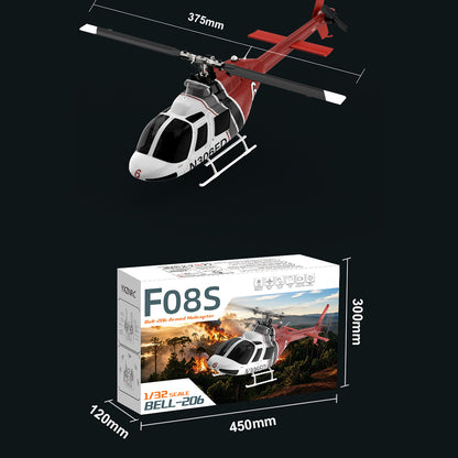 YU XIANG F08S 1/27 Scale Bell 206 2.4G 6CH Brushless Direct-Drive 6G Flybarless RC Helicopter Model with Optical Flow