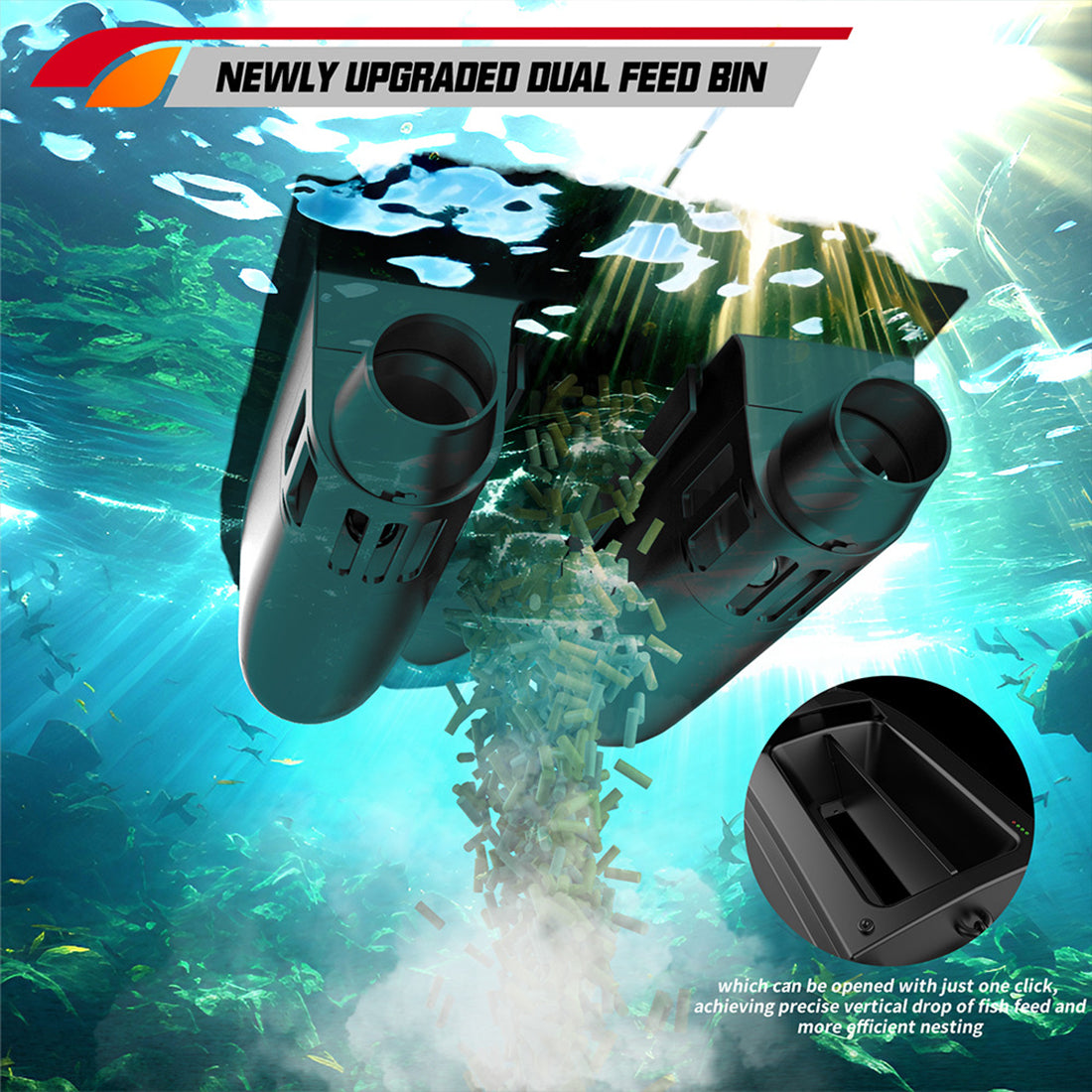 V030 12V 2.4G High-Speed RC Bait Boat+ 12V 20000mAh Lithium Battery