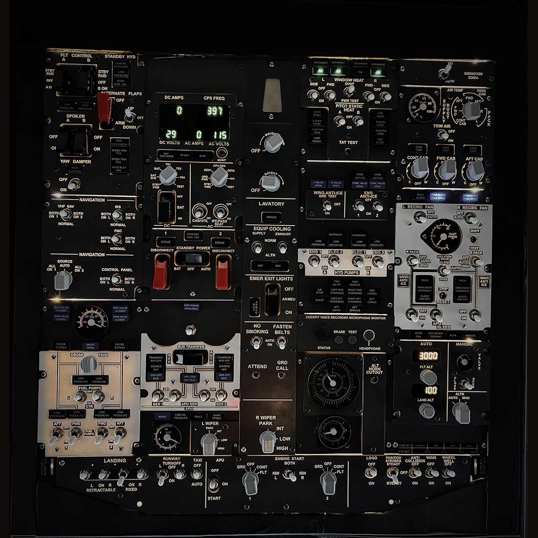 B737-800 Front Overhead Panel for X-Plane 11/12, Compatible with Zibo737 Model