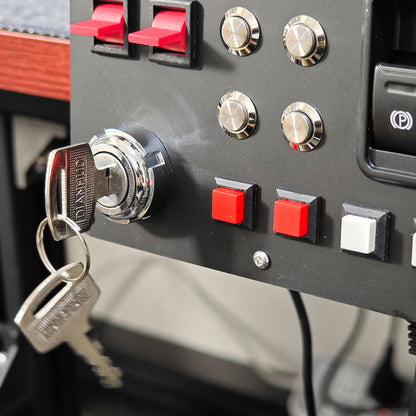 Euro Truck Central Console - Control Panel with Ignition Key Switch & Integrated Intercom System for Windows Driving Simulators, Compatible with ETS2 and FS Serie, PC
