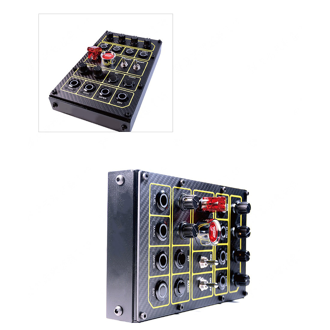 PC Sim Racing Button Box, Driver-Free Plug-and-Play Carbon Fiber Control Box, Compatible with Euro Truck & American Truck