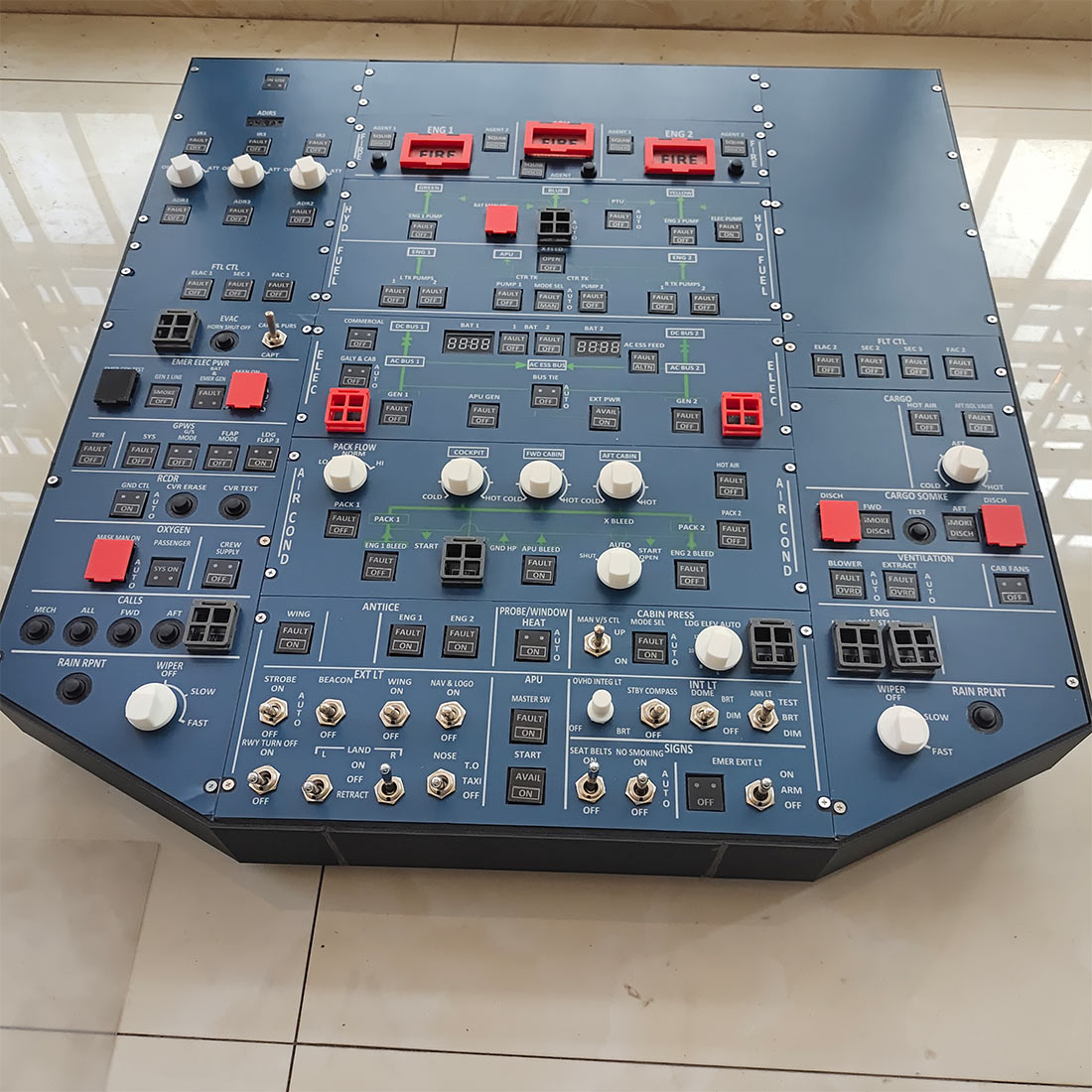 A32X 1/1 Scale Light Overhead Panel, Home Flight Simulator Panel Compatible