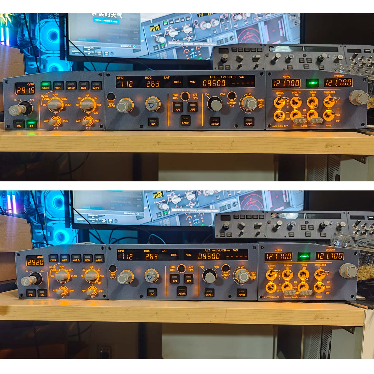 D108 All-in-One A32X Home Cockpit Panel - Integrated FCU+Left EFIS+Custom Lighting/Frequency Module for Windows MSFS2020/2024, X-Plane 12 (Fenix, FBW, Toliss)