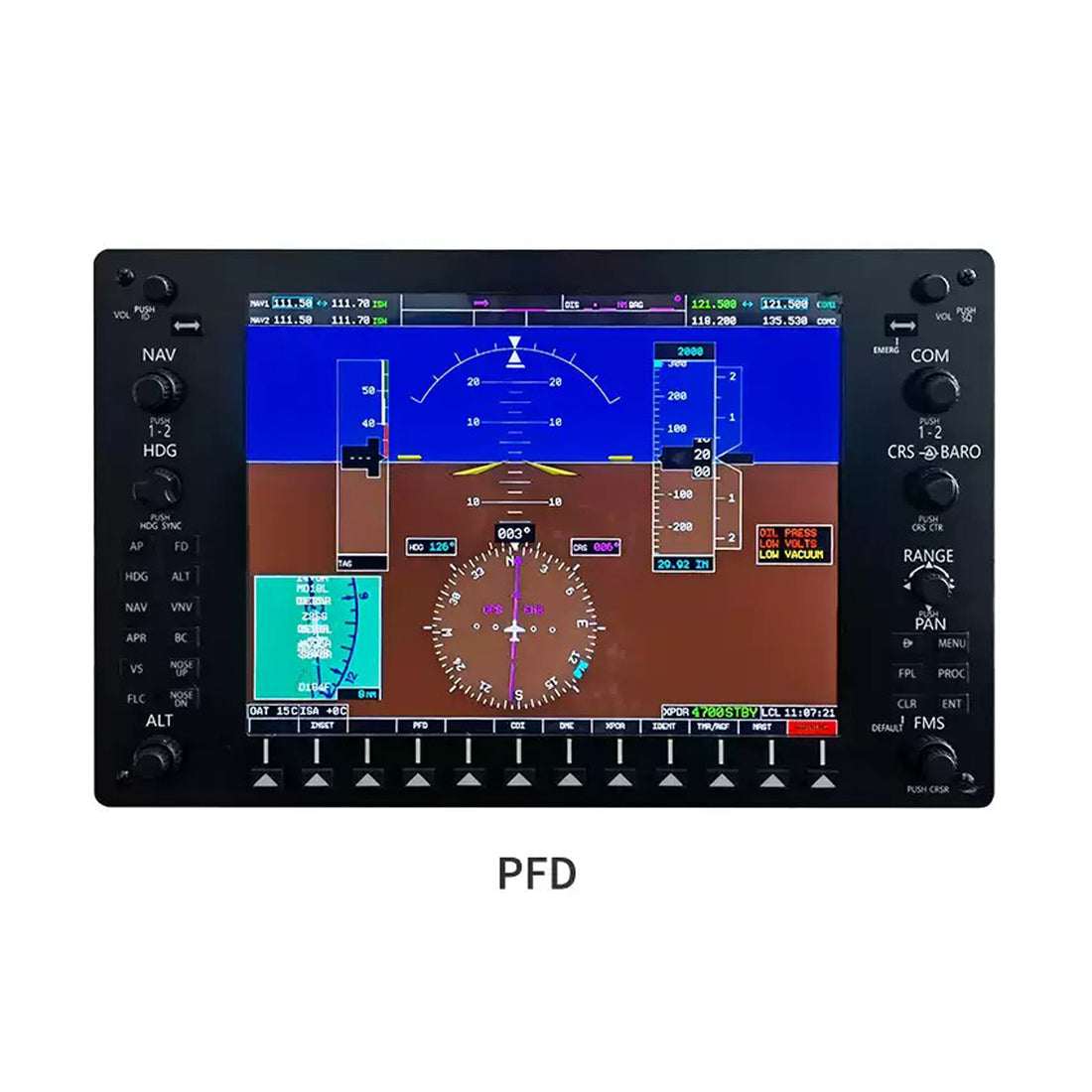 1/1 Scale G-G1000 Integrated Avionics 3-Piece Panel Set (PFD+MFD+GMA) with Mounting Brackets - Compatible with Major Flight Simulators