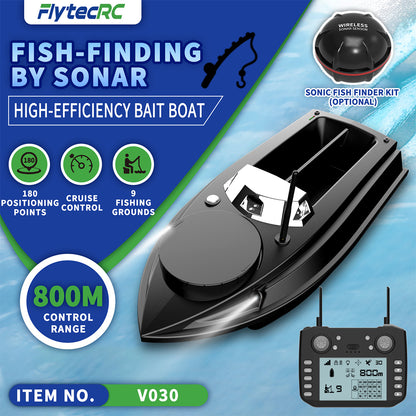 V030 12V 2.4G High-Speed RC Bait Boat+ 12V 20000mAh Lithium Battery