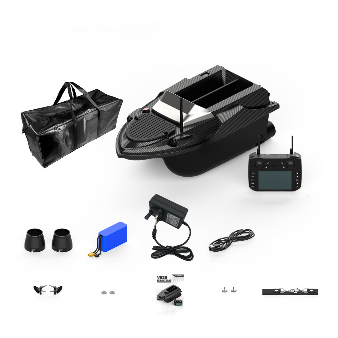 V080 12V High-Speed RC Bait Boat +12V 20000mAh Lithium Battery
