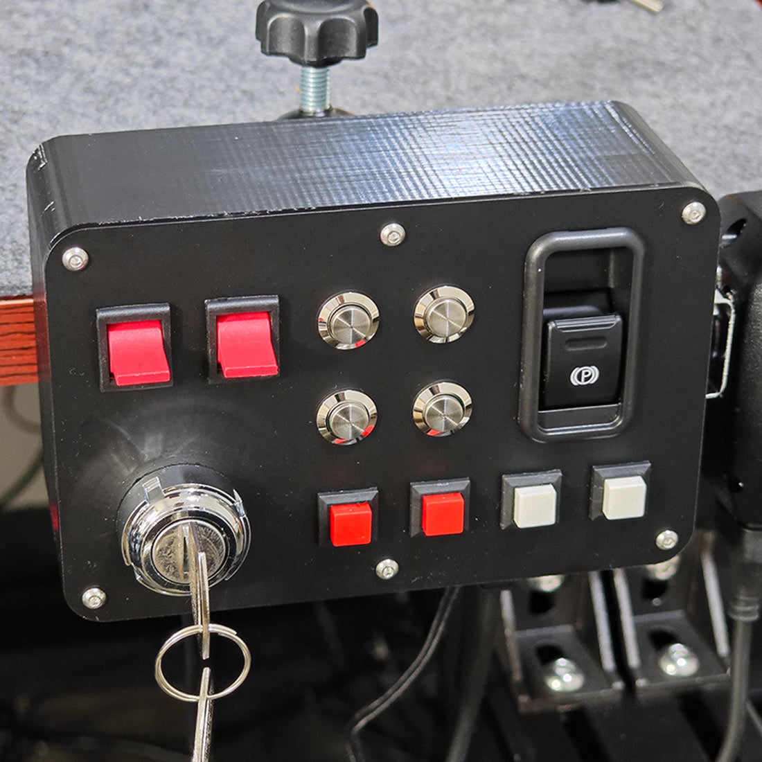 Euro Truck Central Console - Control Panel with Ignition Key Switch & Integrated Intercom System for Windows Driving Simulators, Compatible with ETS2 and FS Serie, PC