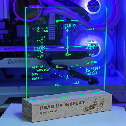 Fighter-Jet HUD Diffraction Display Lamp, Ambient Light Night Light