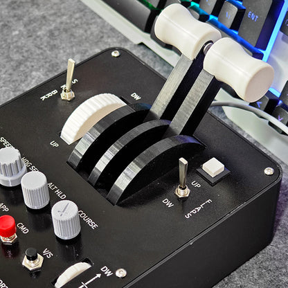 Dual-Throttle Axis Flight Simulator Throttle-Quadrant with Reverse Thrust Switch for MSFS2020, Windows PC - Compatible with PMDG 73x-800/900