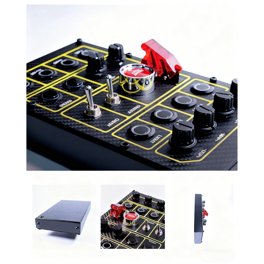PC Sim Racing Button Box, Driver-Free Plug-and-Play Carbon Fiber Control Box, Compatible with Euro Truck & American Truck