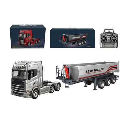 1/18 scale 6x4 770S heavy-duty tractor truck + dedicated remote-controlled semi-trailer