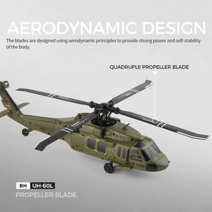 WL K170 UH-60L 170 Size 2.4G 4CH Flybarless RC Helicopter with Adjustable Left and right Hand Throttle