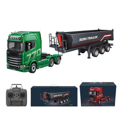 1/18 scale 6x4 770S heavy-duty tractor truck + dedicated remote-controlled semi-trailer
