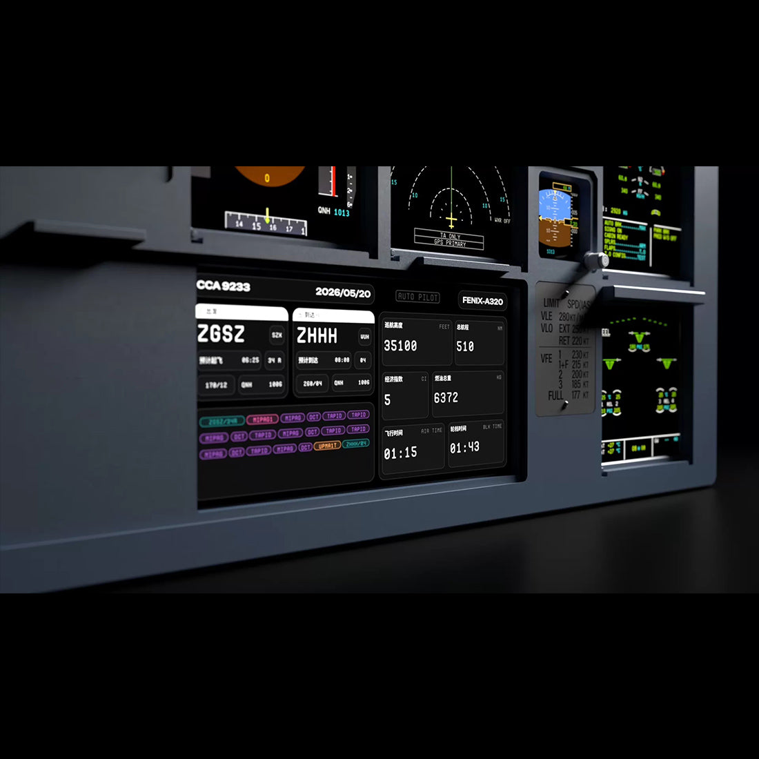 Mini MIP ND PFD Central Instrument Panel