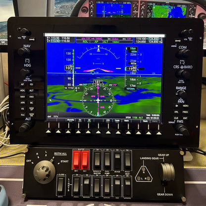 1/1 Scale G-G1000 Integrated Avionics 3-Piece Panel Set (PFD+MFD+GMA) with Mounting Brackets - Compatible with Major Flight Simulators