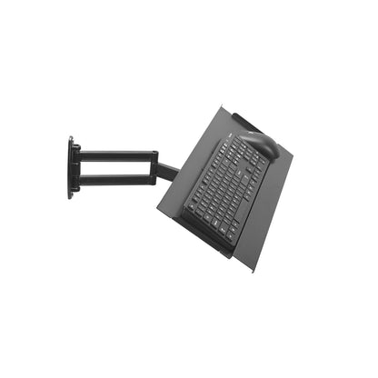 Sim Racing Aluminum Frame, Wall-Mounted Adjustable Arm with Wireless Mouse & Rotating Keyboard Tray