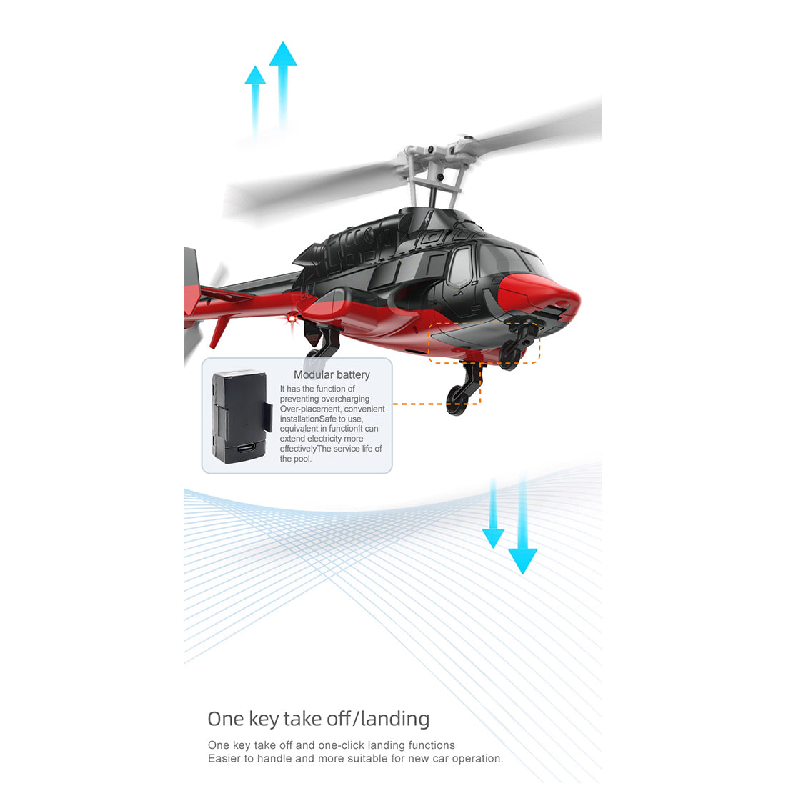 A61 1/52 Scale Air-wolf 2.4G 4CH Single Rotor Flybarless Mini RC Helicopter Model