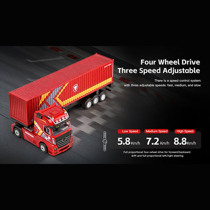 1/64 Scale 2.4GHz 4WD RC Container Truck Model