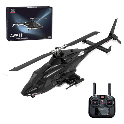 A61 1/52 Scale Air-wolf 2.4G 4CH Single Rotor Flybarless Mini RC Helicopter Model