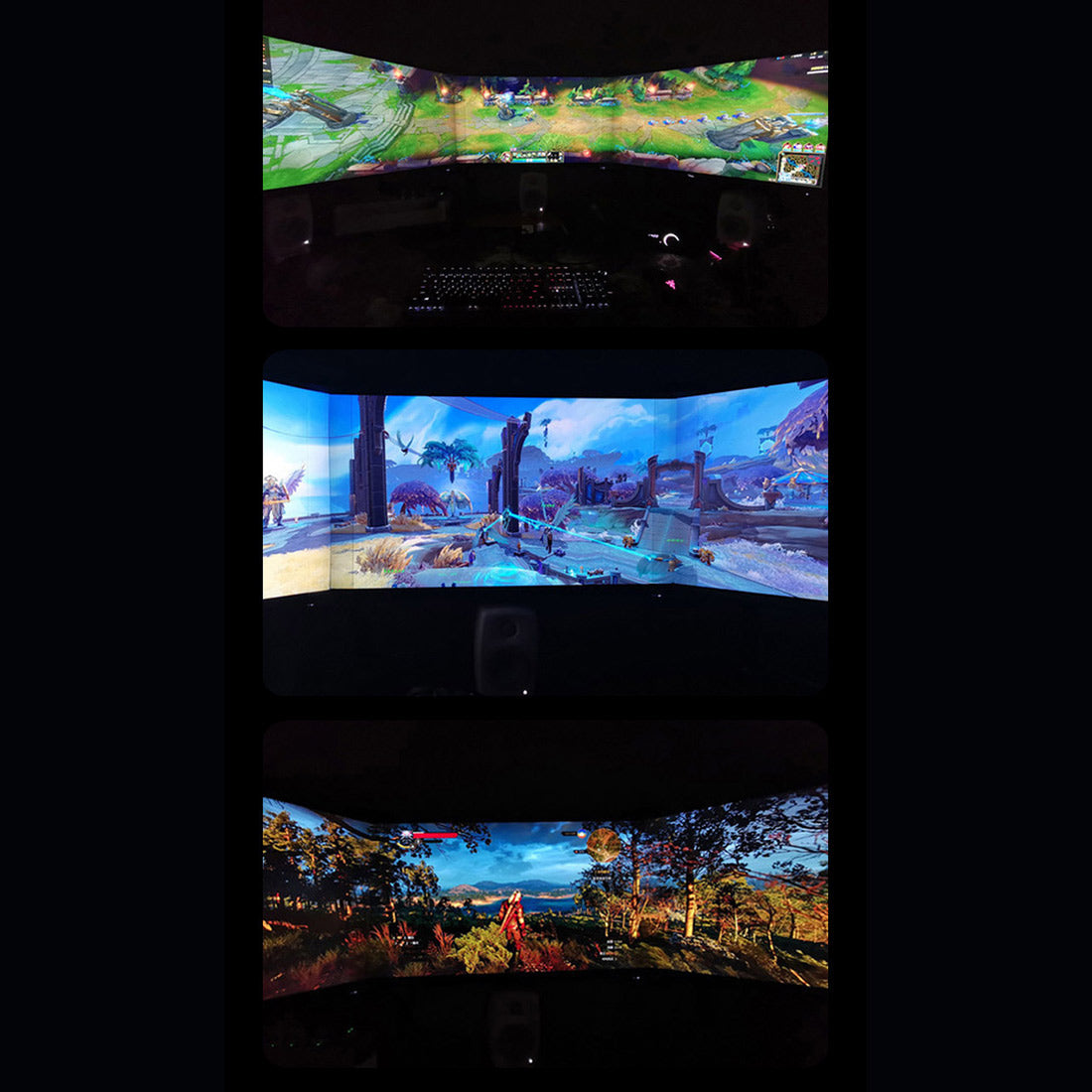 Triple Monitor Bezel Elimination Kit for Flight Simulator & Racing Games
