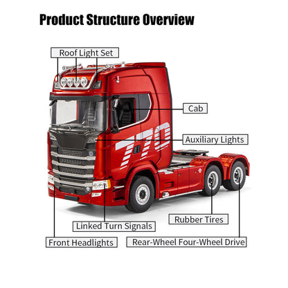 Evil Eye Lighting Accessories +1:18 6x4 Remote Control Tractor Truck 770S Heavy Truck + Semi-Trailer Flatbed