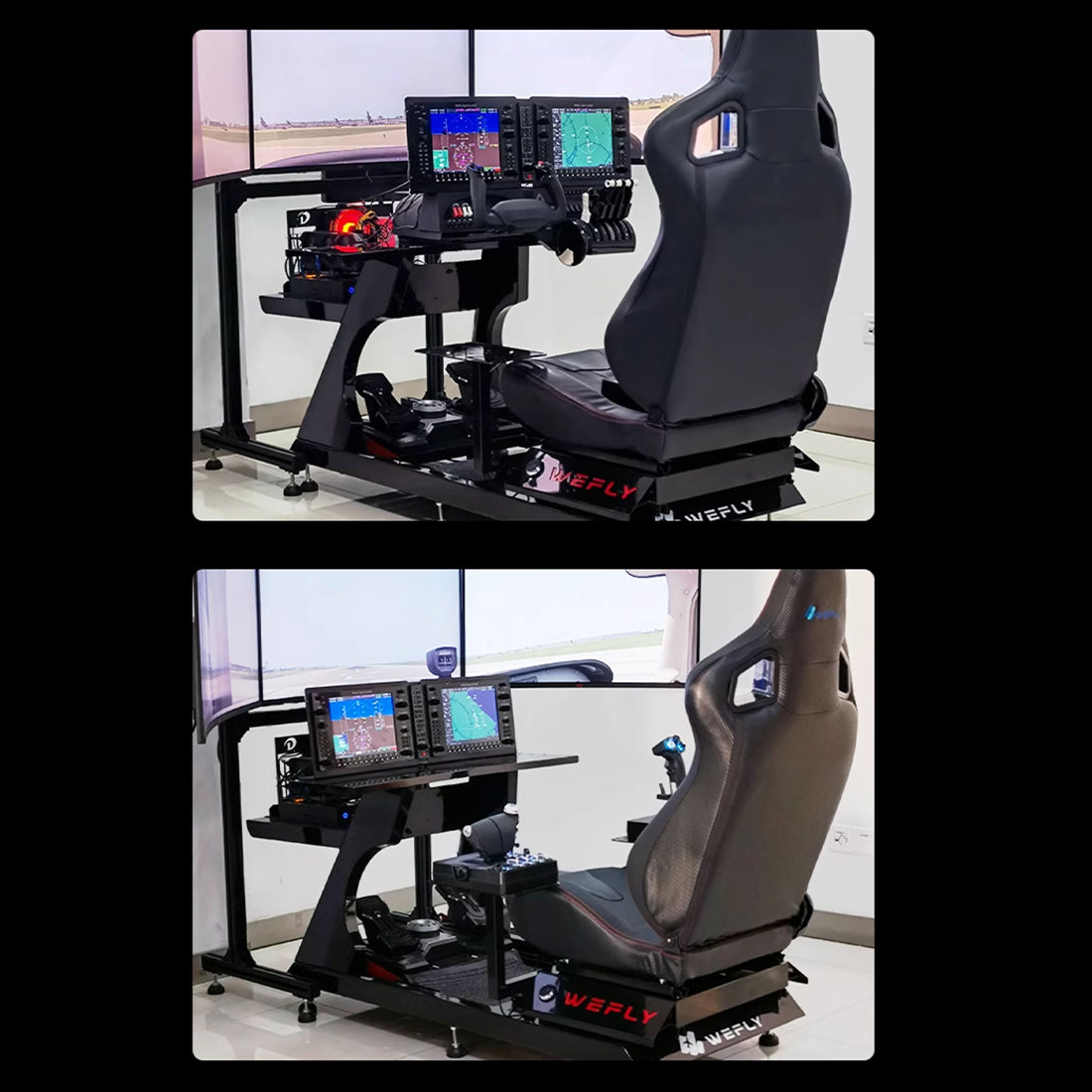 1/1 Scale G-G1000 Integrated Avionics 3-Piece Panel Set (PFD+MFD+GMA) with Mounting Brackets - Compatible with Major Flight Simulators