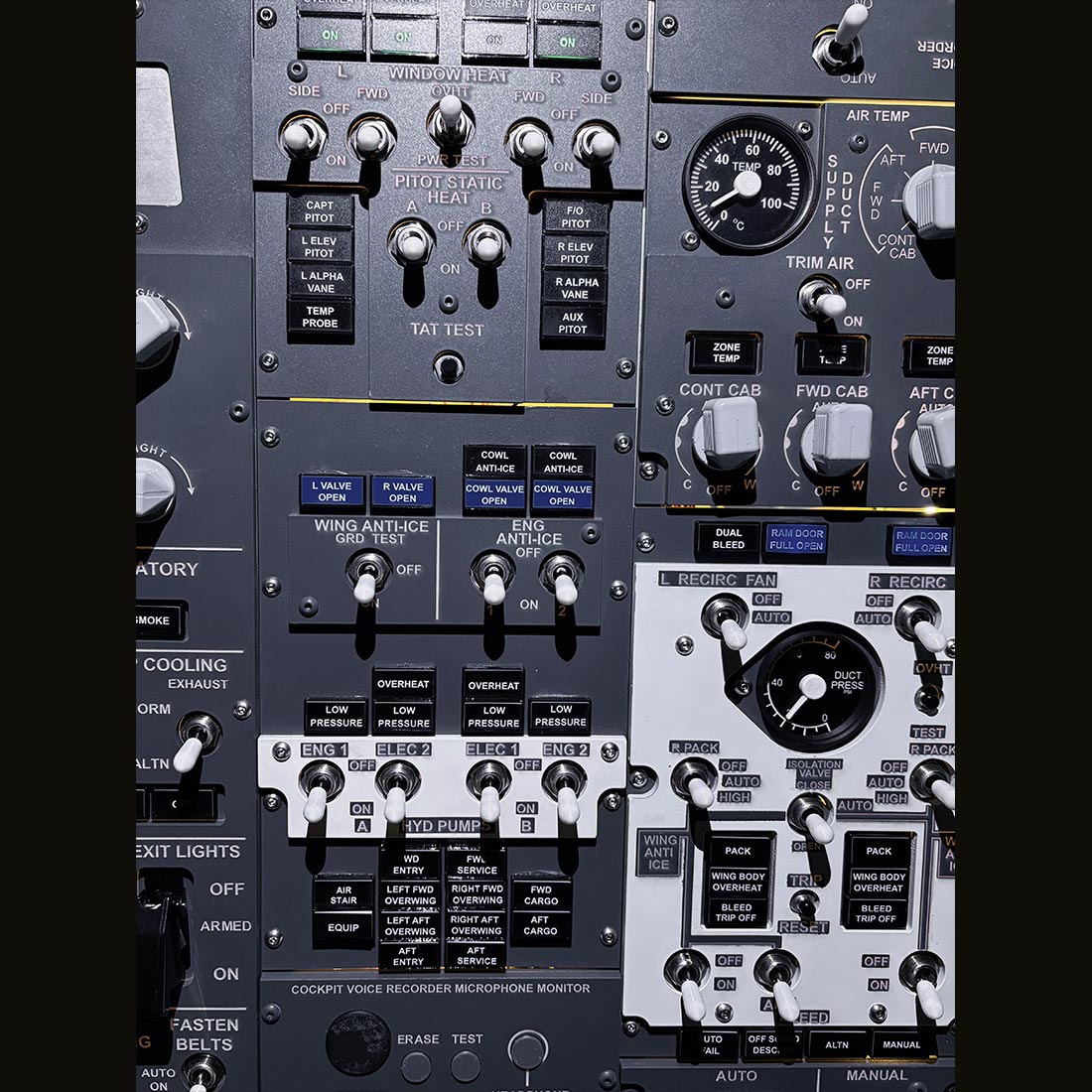 B737-800 Front Overhead Panel for X-Plane 11/12, Compatible with Zibo737 Model