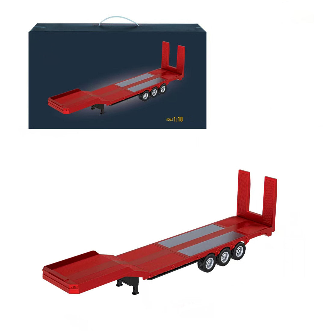 1/18 Scale Semi-trailer Flatbed for 770S Heavy Duty Tractor Truck