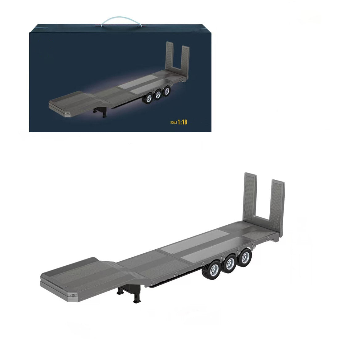 1/18 Scale Semi-trailer Flatbed for 770S Heavy Duty Tractor Truck