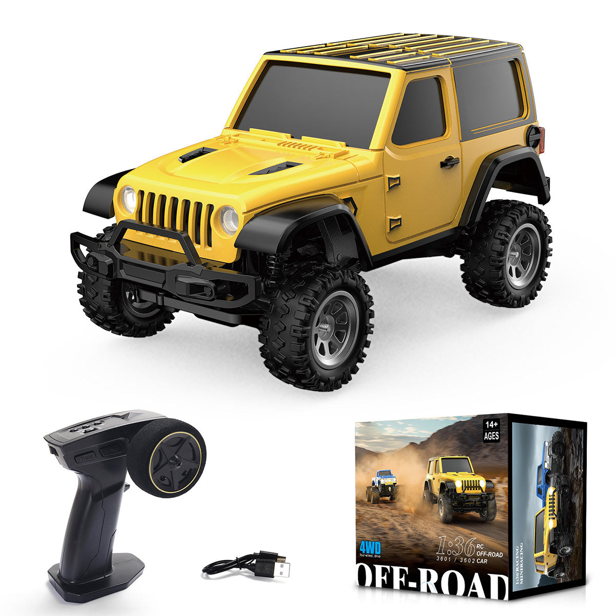 1/36 Scale 2.4G 4WD Full Proportional RC Off-Road Car Model