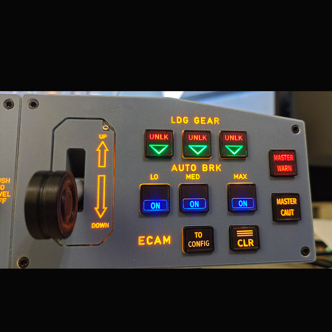D108 All-in-One A32X Home Cockpit Panel - Integrated FCU+Left EFIS+ECAM/Gear/Auto-Brake Warnings for Windows MSFS2020/2024, X-Plane 12 (Fenix, FBW, Toliss)