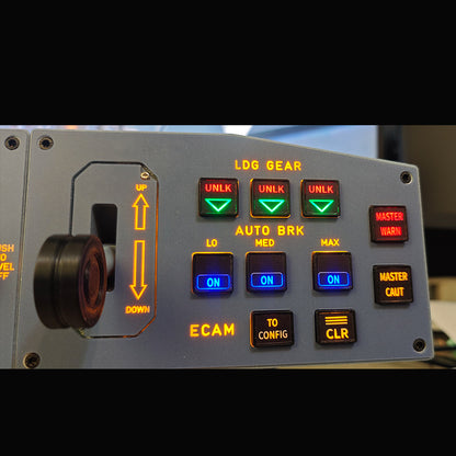 D108 All-in-One A32X Home Cockpit Panel - Integrated FCU+Left EFIS+ECAM/Gear/Auto-Brake Warnings for Windows MSFS2020/2024, X-Plane 12 (Fenix, FBW, Toliss)