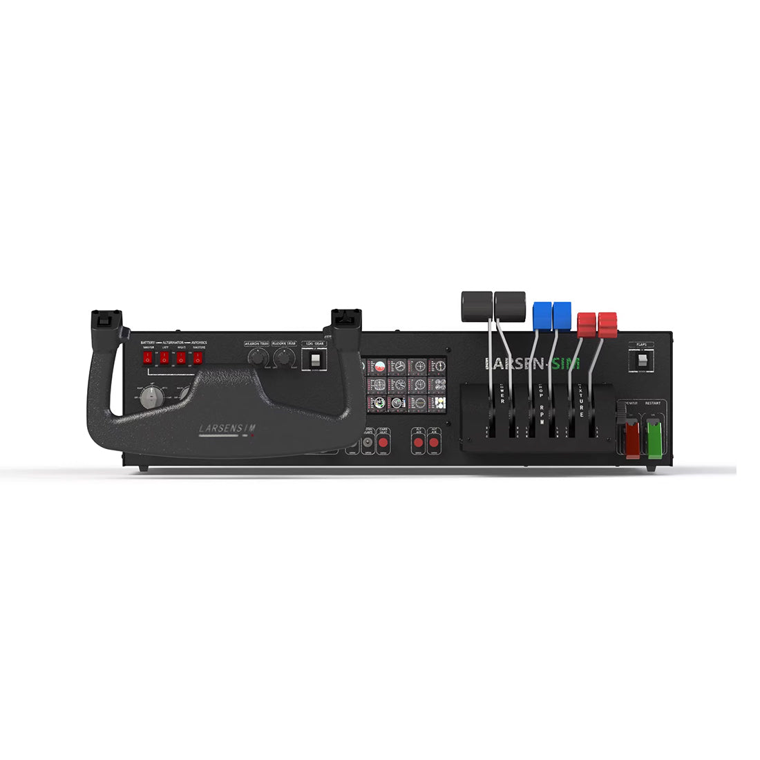Desktop Flight Sim Control Panel with Integrated Display for Windows, Compatible with X-Plane MSFS, D40/D42/172 Aircraft Models (PC Not Included/Metal Housing)