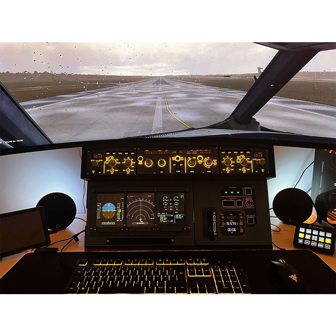 A320 A350 Desktop Flight Simulator Cockpit Display Stand with HD Screen