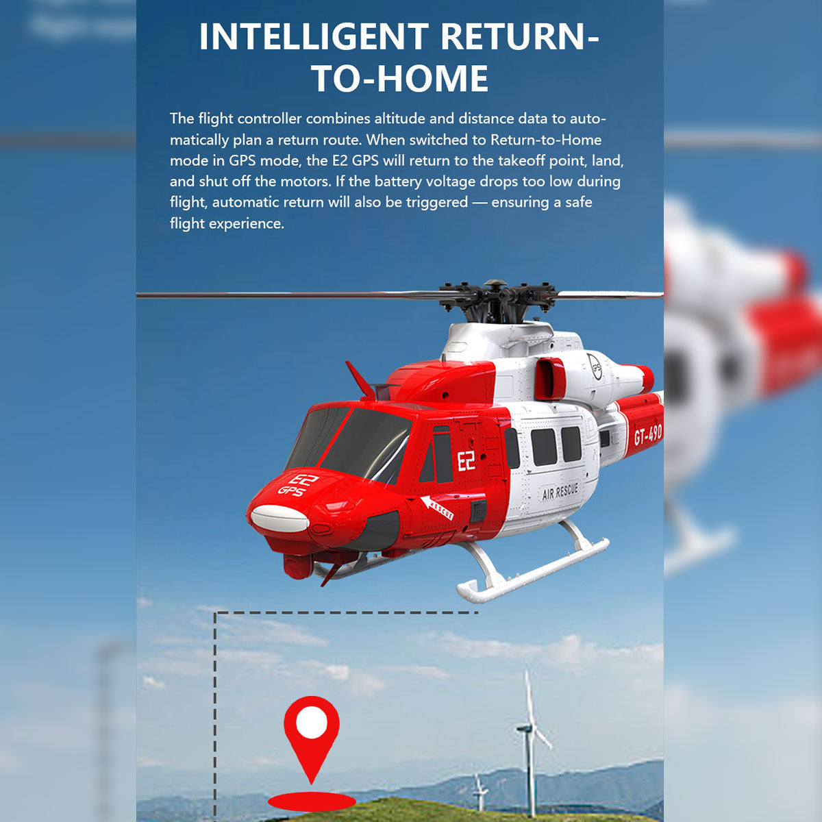 GOOSKY E2 UH-1Y 2.4G 6CH Dual Brushless Direct Drive RC Simulation Helicopter Model