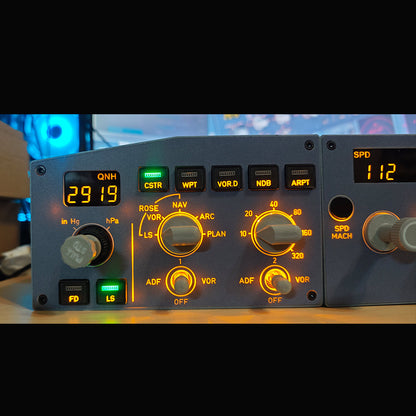 D108 All-in-One A32X Home Cockpit Panel - Integrated FCU+Left EFIS+ECAM/Gear/Auto-Brake Warnings for Windows MSFS2020/2024, X-Plane 12 (Fenix, FBW, Toliss)