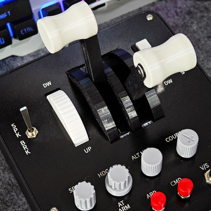 Dual-Throttle Axis Flight Simulator Throttle-Quadrant with Reverse Thrust Switch for MSFS2020, Windows PC - Compatible with PMDG 73x-800/900