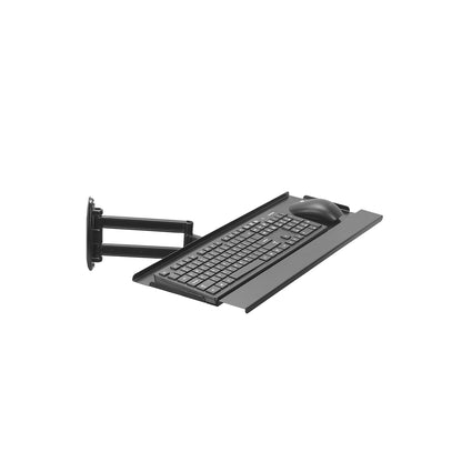 Sim Racing Aluminum Frame, Wall-Mounted Adjustable Arm with Wireless Mouse & Rotating Keyboard Tray