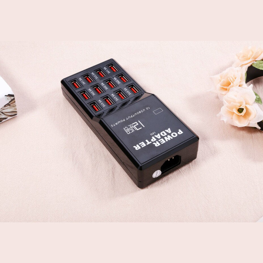 12-Port USB Charging Station, Multi-Device 5V Intelligent USB Charger with Global Plug Options (EU Plug)