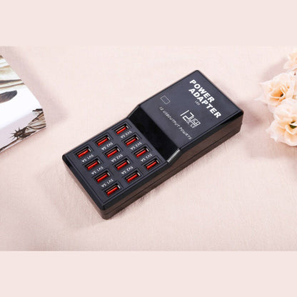 12-Port USB Charging Station, Multi-Device 5V Intelligent USB Charger with Global Plug Options (EU Plug)