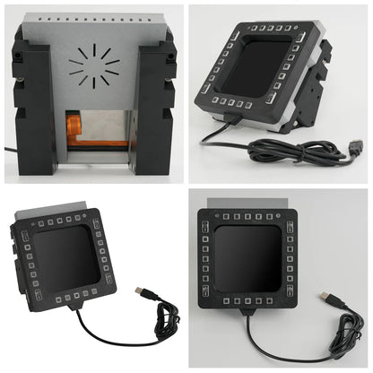 5-Inch 2K 24-Key Fighter Jet MFD-Panel for PC Flight Sims, Compatible with JF-17, F/A-18, F16