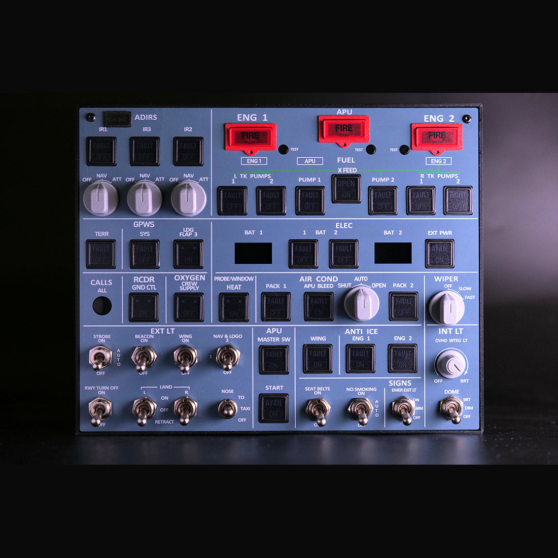 A107 v3.1 A32X Overhead Panel – Backlit, Metal, Tactile | For MSFS & Home Cockpits